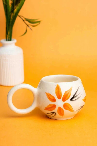 Ручная работа керамический набор из 6 кофейных чашек, двойные кружки, керамическая цветная чашка для кофе с листьями, кружка - 3