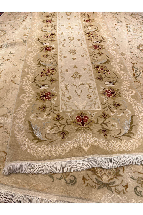 El Dokuma Ottoman uşak yolluk ipek yün karışımı 300x80 - 3