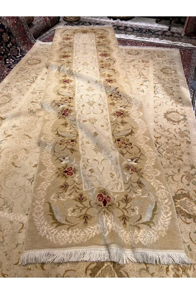 El Dokuma Ottoman uşak yolluk ipek yün karışımı 300x80 - 8