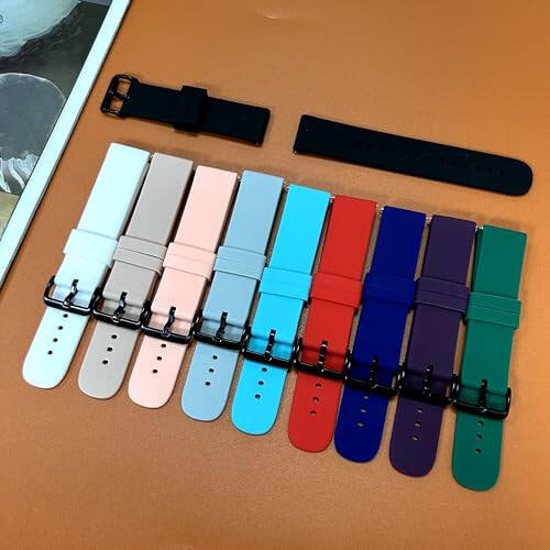 RuenTech Bands Compatible with JeeJTek TGW008/zakotu Y66/Kuizil T70/uaue T60 Smart Watch Bands, Replacement Silicone Straps Waterproof Wristbands for Smart Watch Band Women&men - 3