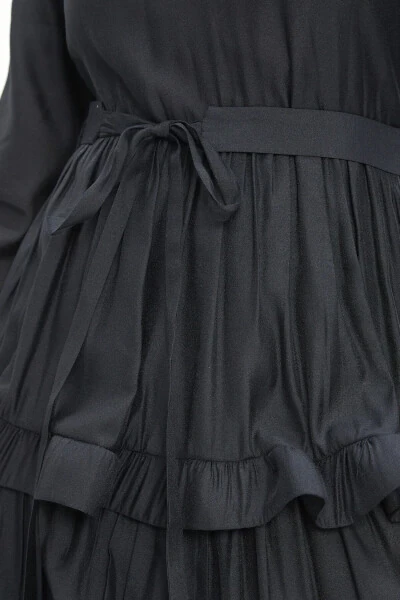 Ruffle Hem Tiered Maxi Skirt Dress with Self Belt 40244 - 3