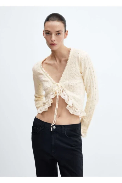 Ruffle Knotted Cardigan - MANGO