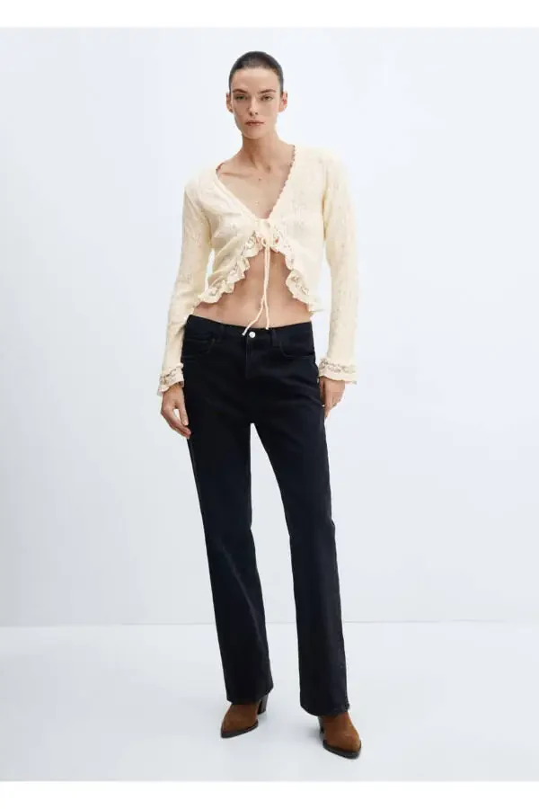 Ruffle Knotted Cardigan - 2