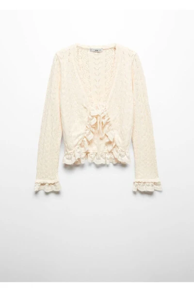 Ruffle Knotted Cardigan - 3