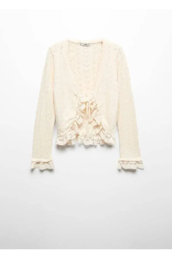 Ruffle Knotted Cardigan - 3