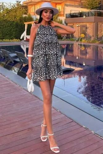 Ruffled Chiffon Dress 2905-08 - 1