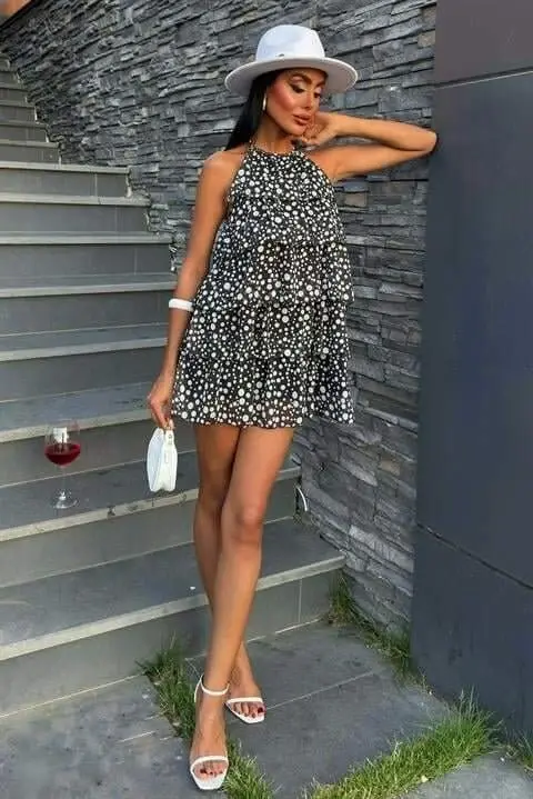 Ruffled Chiffon Dress 2905-08 - 4