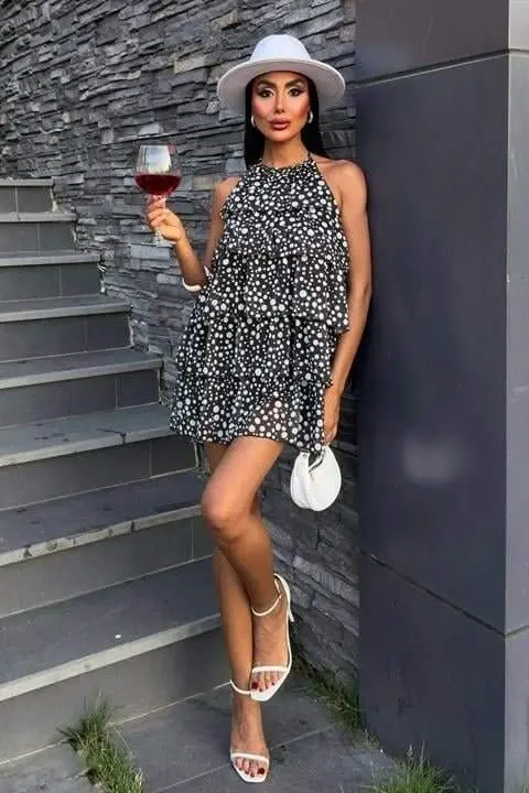 Ruffled Chiffon Dress 2905-08 - 5