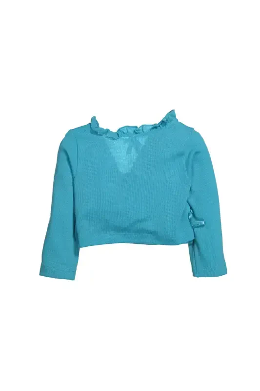Ruffled Crossover Cardigan (6 months-3 years)-TURQUOISE - 1