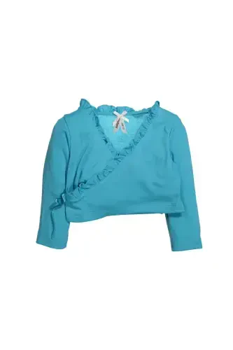 Ruffled Crossover Cardigan (6 months-3 years)-TURQUOISE - ZEYLAND (1)