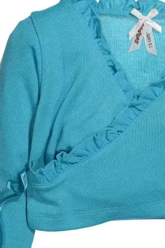 Ruffled Crossover Cardigan (6 months-3 years)-TURQUOISE - 3
