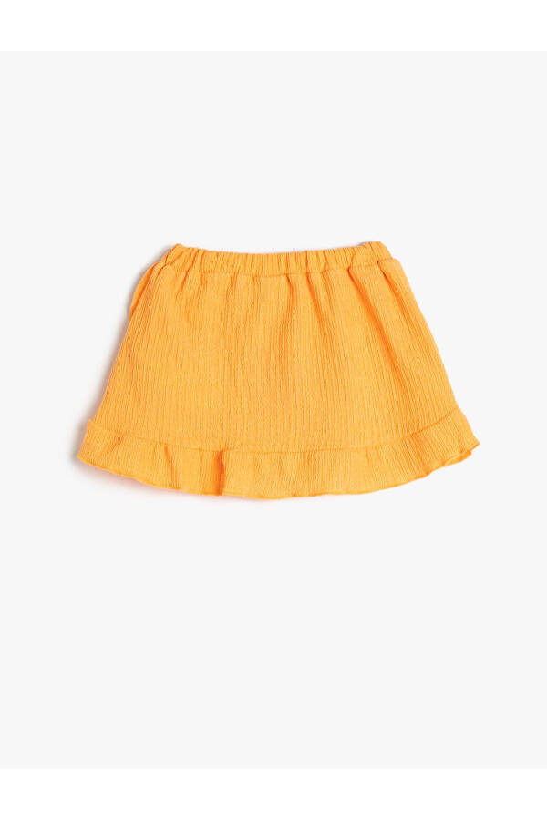 Ruffled Envelope Skirt with Elastic Waistband and Texture - 11