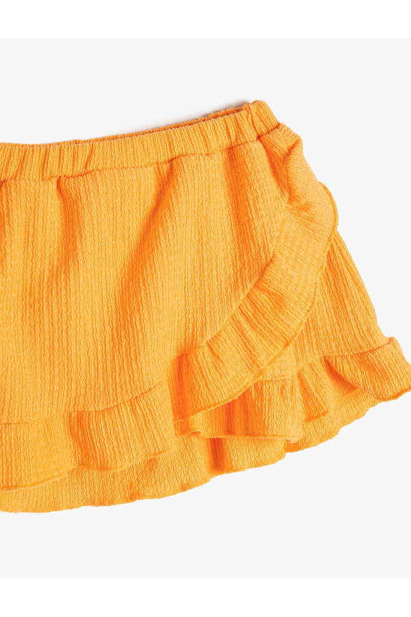 Ruffled Envelope Skirt with Elastic Waistband and Texture - 12