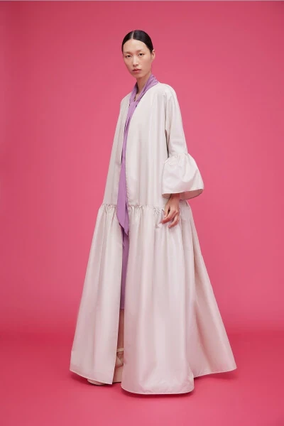 Ruffled Kaftan Beige - NUUM DESIGN (1)