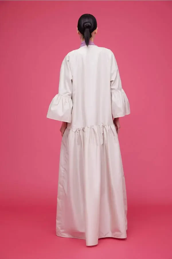 Ruffled Kaftan Beige - 6