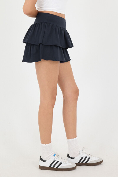 Ruffled Mini Skirt with Elastic Waist E1555-k3 - 2