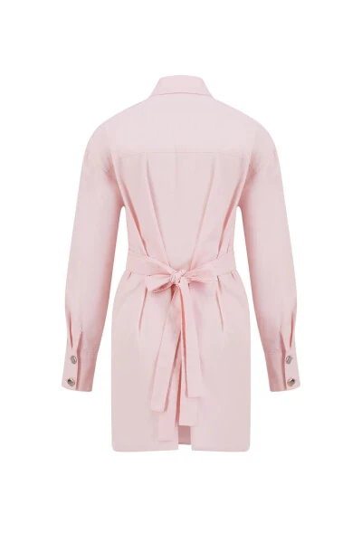 Ruffled Natural Fabric Tunic 24k4300 Pink - 7