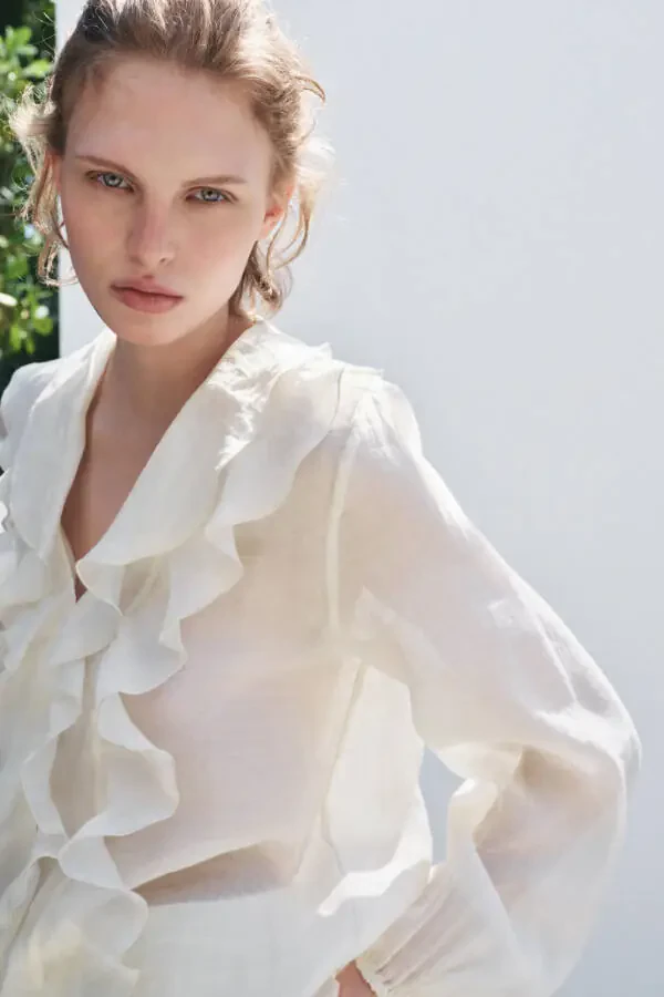 RUFFLED SHIRT ZW COLLECTION-Ecru - 6