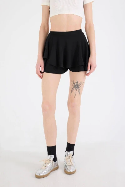 Ruffled Shorts Skirt with Elastic Waist E3551-r4 - ADDAX (1)