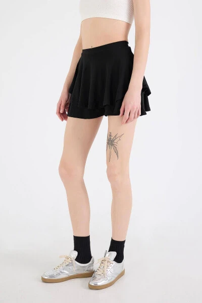 Ruffled Shorts Skirt with Elastic Waist E3551-r4 - 4