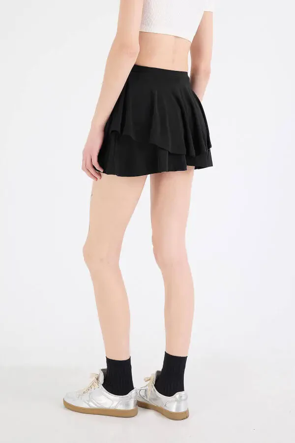 Ruffled Shorts Skirt with Elastic Waist E3551-r4 - 5
