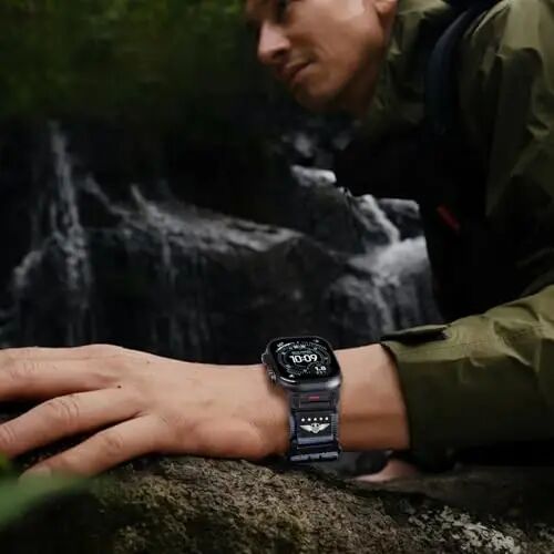 Rugged Metal Nylon for Apple Watch Ultra 2/3/4 Band 49mm/46mm/45/44/42 Men | Tactical Military Design,Stars-Stripes Flag,Soft Woven XL for iWatch Ultra 4/Ultra 3/Ultra 2 Series 12 11 10 9 8 7 6 5 4 SE - Rugged (1)