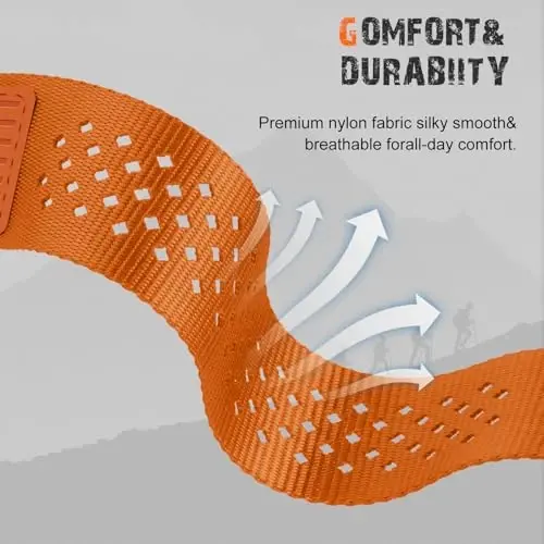 Rugged Nylon Band for Apple Watch Ultra 2 Bands for Men 49mm 46mm 45mm 44mm 42mm,Breathable Stars-Stripes Flag Wristband Workout Athletic Strap for iWatch Bands Ultra Series 10 9 8 7 6 5 4 3 SE/Ultra2 - RUGGED (1)