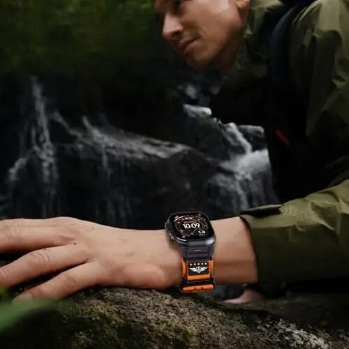 Rugged Nylon Band for Apple Watch Ultra 2 Bands for Men 49mm 46mm 45mm 44mm 42mm,Breathable Stars-Stripes Flag Wristband Workout Athletic Strap for iWatch Bands Ultra Series 10 9 8 7 6 5 4 3 SE/Ultra2 - RUGGED