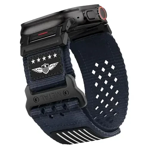 Rugged Nylon Band for Apple Watch Ultra 3/2/1 Series 11 10 9 8 7 6 5 4 SE/3/2/1 for Men,Breathable Stars-Stripes Flag Wristband Workout Athletic Strap for iWatch Ultra Bands 49mm 46mm 45mm 44mm 42mm - MODAZONE