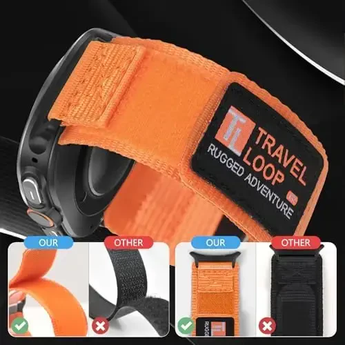 Rugged Nylon Band for Galaxy Watch Ultra Bands 47mm for Men Women, One Click No Gap Fabric To'qilgan Bilakuzuklar Sozlanishi Sport Tasmachasi Samsung Galaxy Watch 7 Ultra Band 47 mm Man uchun, L - 3