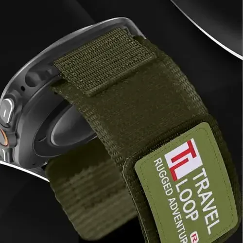 Rugged Nylon Band for Galaxy Watch Ultra Bands 47mm for Men Women,One Click No Gap Fabric Woven Wristbands Adjustable Sport Strap for Samsung Galaxy Watch 7 Ultra Band 47 mm for Man,L - 3