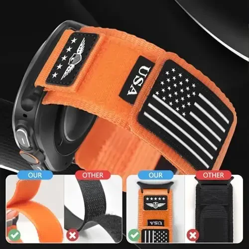 Rugged Nylon Band for Galaxy Watch Ultra Bands 47mm for Men Women,One Click No Gap Fabric Woven Wristbands Adjustable Sport Strap for Samsung Galaxy Watch 7 Ultra Band 47 mm for Man,L - 3