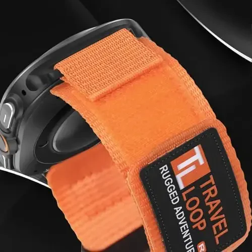 Rugged Nylon Band for Galaxy Watch Ultra Bands 47mm for Men Women,One Click No Gap Fabric Woven Wristbands Adjustable Sport Strap for Samsung Galaxy Watch 7 Ultra Band 47 mm for Man,XL - 3