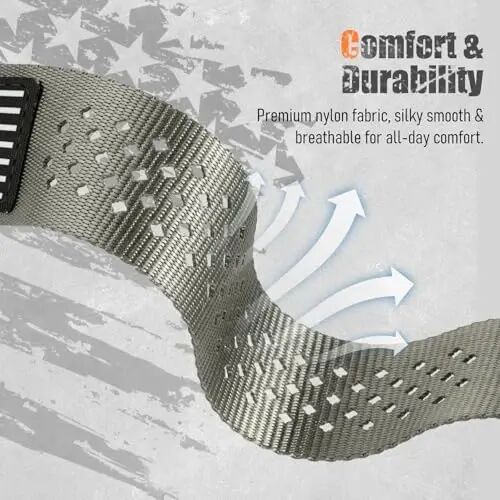 Rugged Nylon Bands for Apple Watch Ultra 2 Band 49mm 46mm 45mm 44mm 42mm(S3/2/1) Men,Breathable Holes Sport Strap With US Flag Wristband for iWatch band Ultra 3/2/1 Series 11 10 9 8 7 6 5 4 3 SE3/2/1 - 5