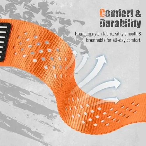 Rugged Nylon Bands for Apple Watch Ultra 2 Band 49mm 46mm 45mm 44mm 42mm(S3/2/1) Men,Breathable Holes Sport Strap With US Flag Wristband for iWatch band Ultra 3/2/1 Series 11 10 9 8 7 6 5 4 3 SE3/2/1 - 5