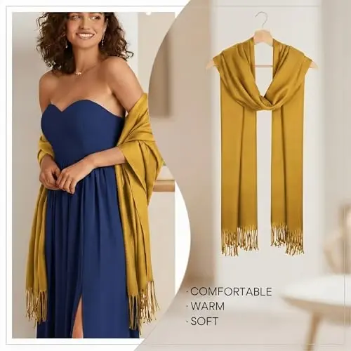 RUI VTRON PasModazoneina Shawl Wraps for Women Large Winter Scarf Soft Shawls and Wraps for Evening Dresses Shawl for Wedding - 3