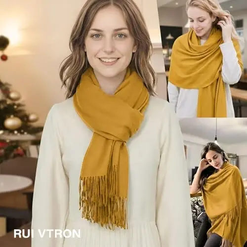 RUI VTRON PasModazoneina Shawl Wraps for Women Large Winter Scarf Soft Shawls and Wraps for Evening Dresses Shawl for Wedding - 5