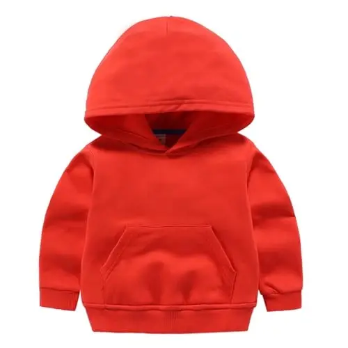 RUIBETYHUA Baby Kids Boy Girl Solid Casual Pocket Hoodie Sviter Ko'ylak Uzun Qisma Pulover Toplari 1-6T - 1