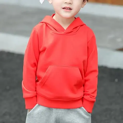 RUIBETYHUA Baby Kids Boy Girl Solid Casual Pocket Hoodie Sviter Ko'ylak Uzun Qisma Pulover Toplari 1-6T - 3