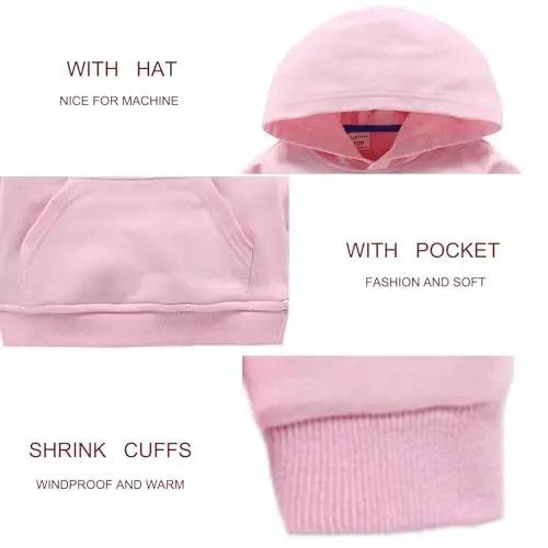RUIBETYHUA Baby Kids Boy Girl Solid Casual Pocket Hoodie Sviter Uzun Qisma Pulover Toplar 1-6T - 2