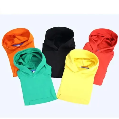 RUIBETYHUA Baby Kids Boy Girl Solid Casual Pocket Hoodie Sviter Uzun Qisma Pulover Toplar 1-6T - 6