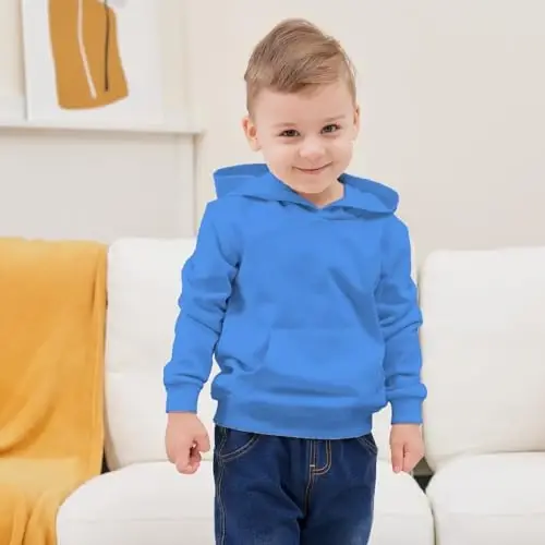 RUIBETYHUA Baby Kids Boy Girl Solid Casual Pocket Hoodie Sweatershirt Long Sleeve Pullover Tops 1-6T - 3