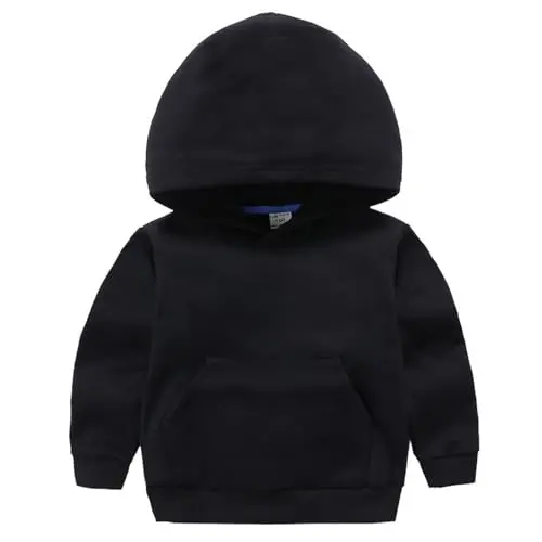RUIBETYHUA Baby Kids Boy Girl Solid Casual Pocket Hoodie Sweatershirt Long Sleeve Pullover Tops 1-6T - 1