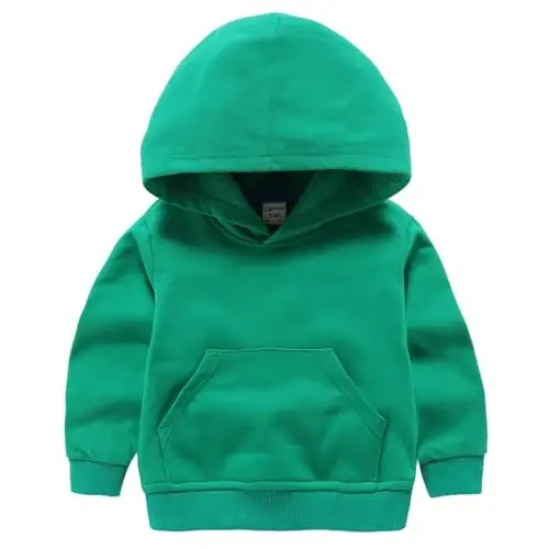 RUIBETYHUA Baby Kids O'g'il Qiz Qattiq Kundalik Cho'ntak Hoodie Sviter Ko'ylagi Uzun Qisma Pullover Toplari 1-6T - RUIBETYHUA