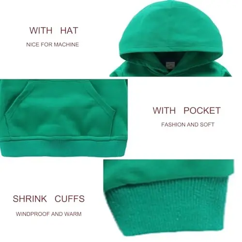 RUIBETYHUA Baby Kids O'g'il Qiz Qattiq Kundalik Cho'ntak Hoodie Sviter Ko'ylagi Uzun Qisma Pullover Toplari 1-6T - 2