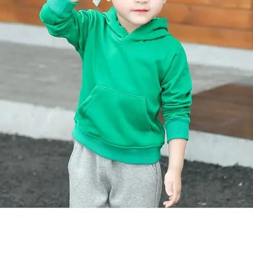 RUIBETYHUA Baby Kids O'g'il Qiz Qattiq Kundalik Cho'ntak Hoodie Sviter Ko'ylagi Uzun Qisma Pullover Toplari 1-6T - 6