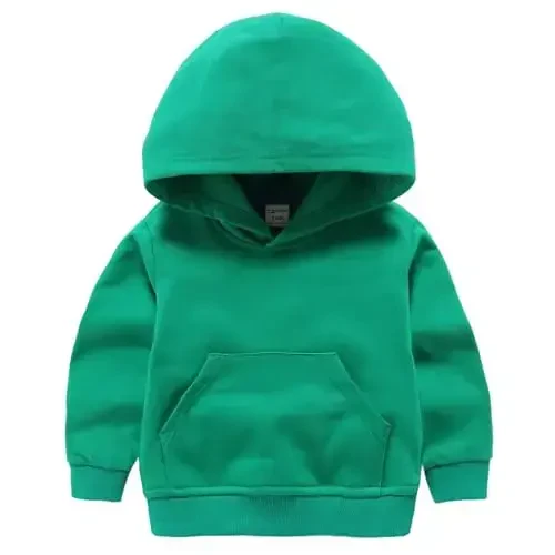 RUIBETYHUA Baby Kids O'g'il Qiz Qattiq Kundalik Cho'ntak Hoodie Sviter Ko'ylagi Uzun Qisma Pullover Toplari 1-6T - 1