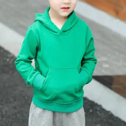 RUIBETYHUA Baby Kids O'g'il Qiz Qattiq Kundalik Cho'ntak Hoodie Sviter Ko'ylagi Uzun Qisma Pullover Toplari 1-6T - 3