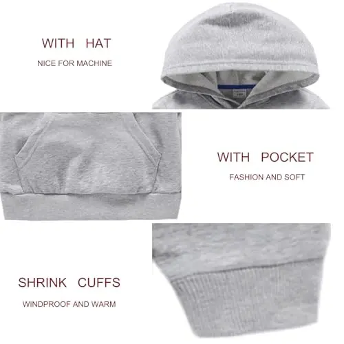 RUIBETYHUA Baby Kids O'g'il Qiz Qattiq Kundalik Cho'ntak Xudi Sviter Uzoq Qisma Pullover Toplar 1-6T - 2