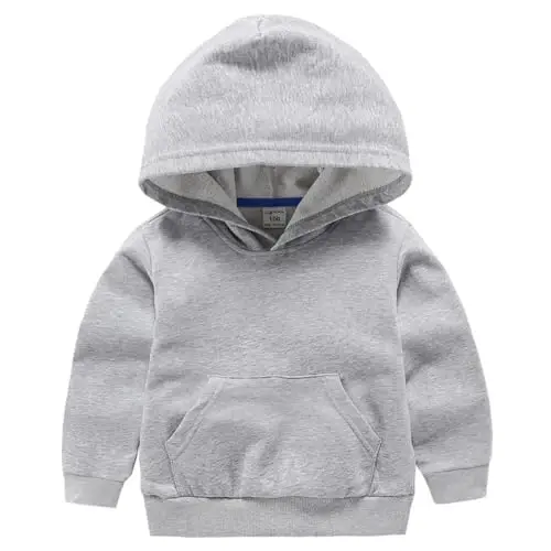 RUIBETYHUA Baby Kids Boy Girl Solid Casual Pocket Hoodie Sweatershirt Long Sleeve Pullover Tops 1-6T - 1